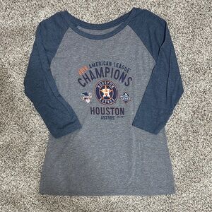 Majestic Houston Astros Long Sleeve Tee - Blue and Gray